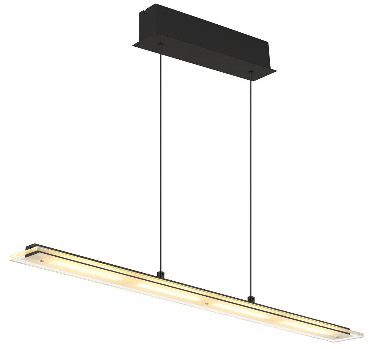 GLOBO LED-Pendelleuchte Novak schwarz Metall Glas B/L/D: ca. 9x88x150 cm