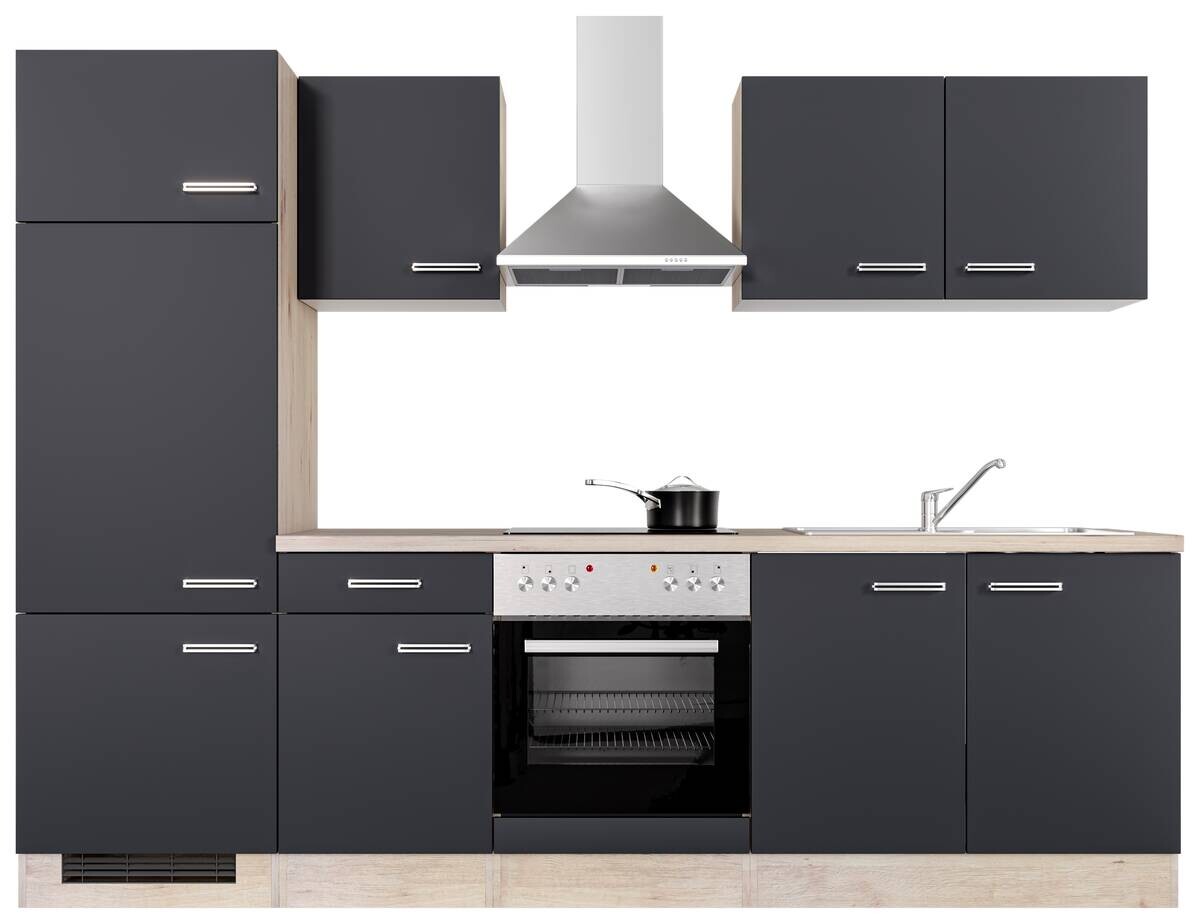 Küchenblock Elva anthrazit strukturiert B/H/T: ca. 270x200x60 cm