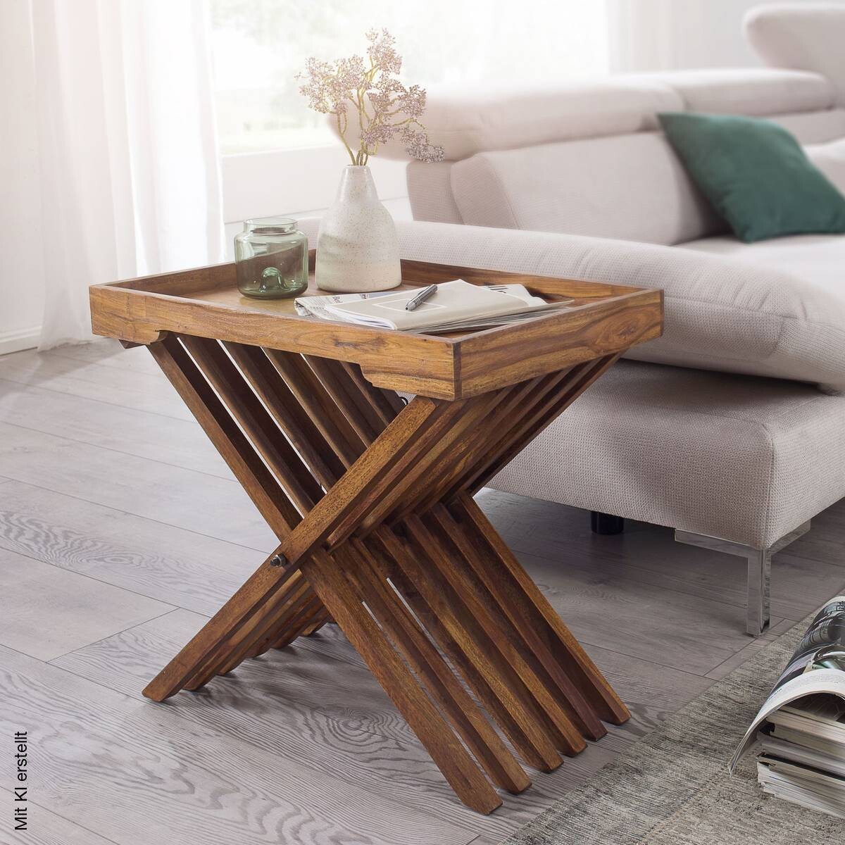 Beistelltisch rosenholz Holz B/H/T: ca. 60x57x40 cm