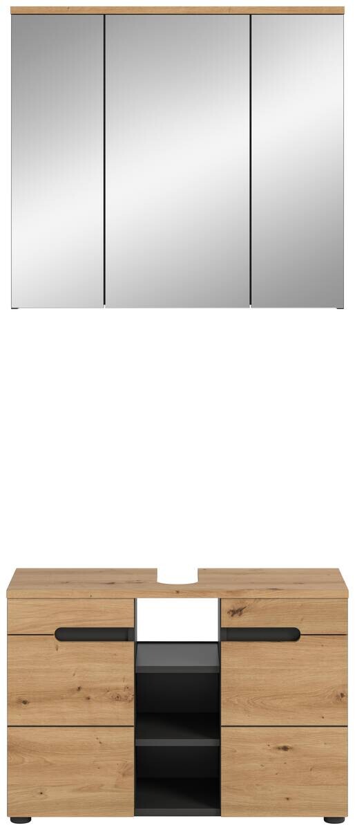 Badezimmer-Set Canu Basalt Eiche Artisan Nachbildung B/H/T: ca. 80x193x34 cm