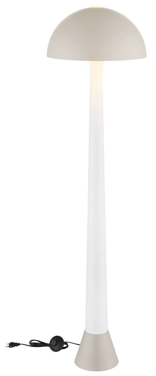 GLOBO Stehlampe sand weiß Metall H/D: ca. 150x40 cm E27 1 Brennstellen