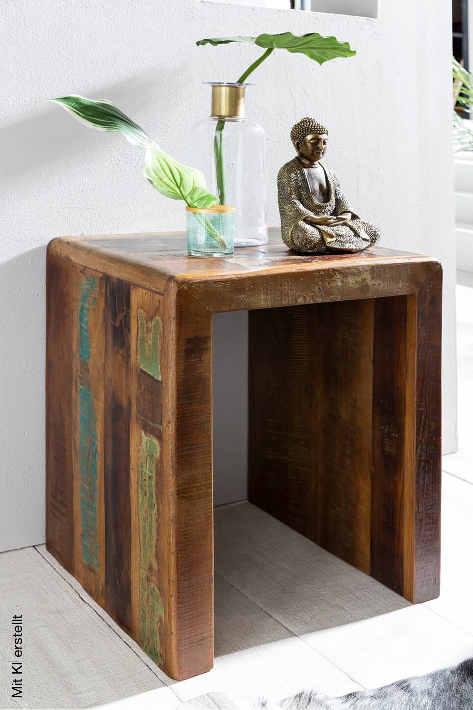Beistelltisch braun Holz B/H/T: ca. 45x55x40 cm
