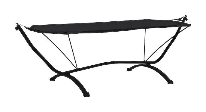 vidaXL Loungebett schwarz Stahl B/H/L: ca. 114x171x274 cm