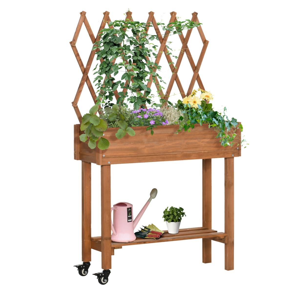 Outsunny Hochbeet braun B/H/L: ca. 29x130x79 cm