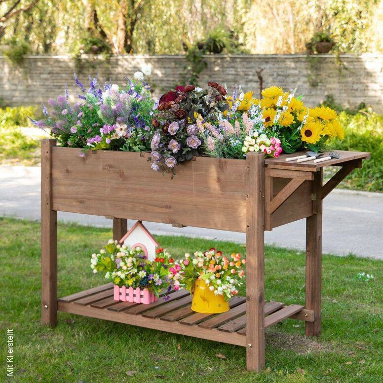 Outsunny Hochbeet braun H/T/L: ca. 74x54x123 cm