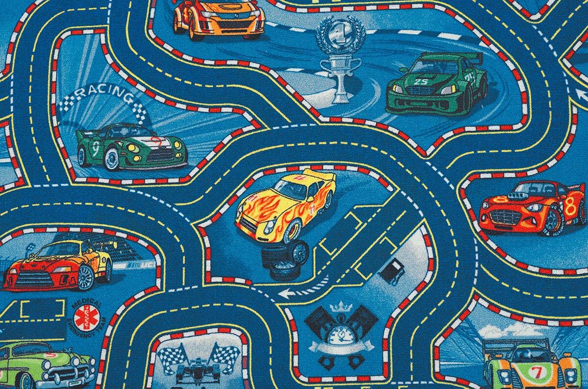 Teppichboden Racers blau B: ca. 400 cm pro m²