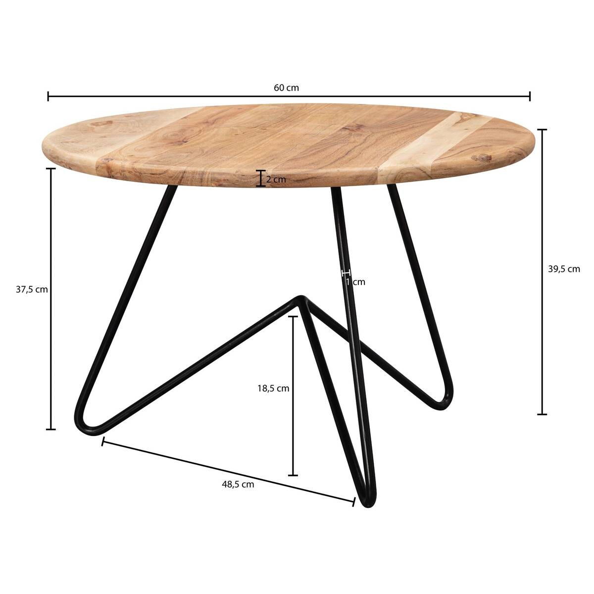 Wohnling Couchtisch braun B/H/T: ca. 60x39x60 cm