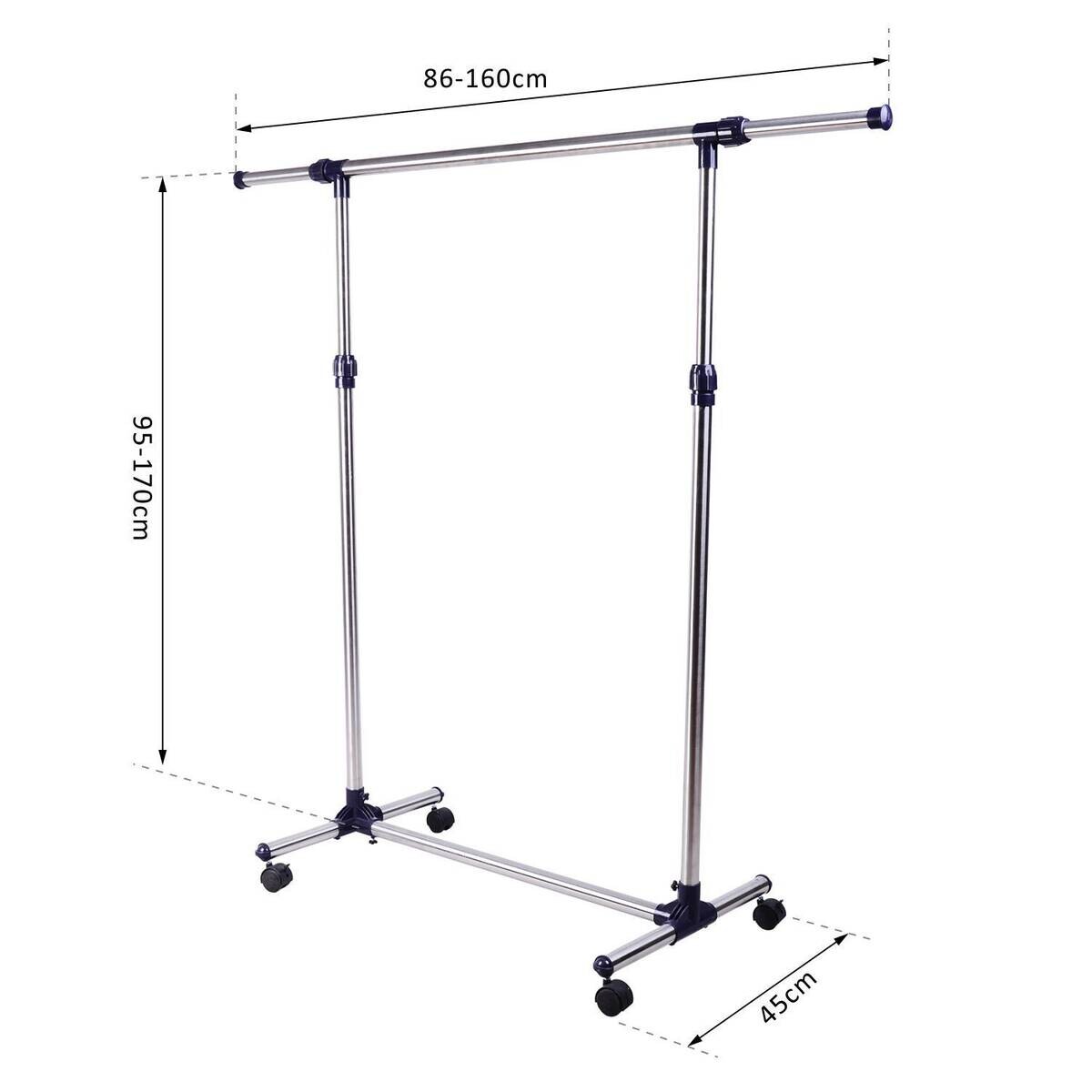 HOMCOM Garderobe silber Edelstahl B/H/L: ca. 45x86x95 cm