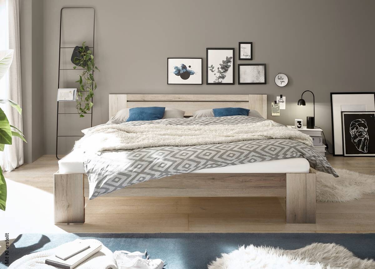 Futonbett Cannes Eiche San-Remo Nachbildung Liegefläche B/L: ca. 180x200 cm