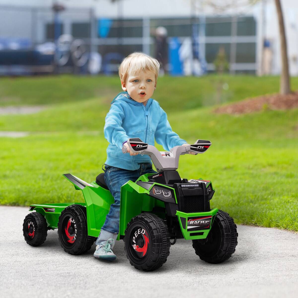 HOMCOM Kinder Elektrofahrzeug schwarz B/H/L: ca. 41,5x48,5x106 cm