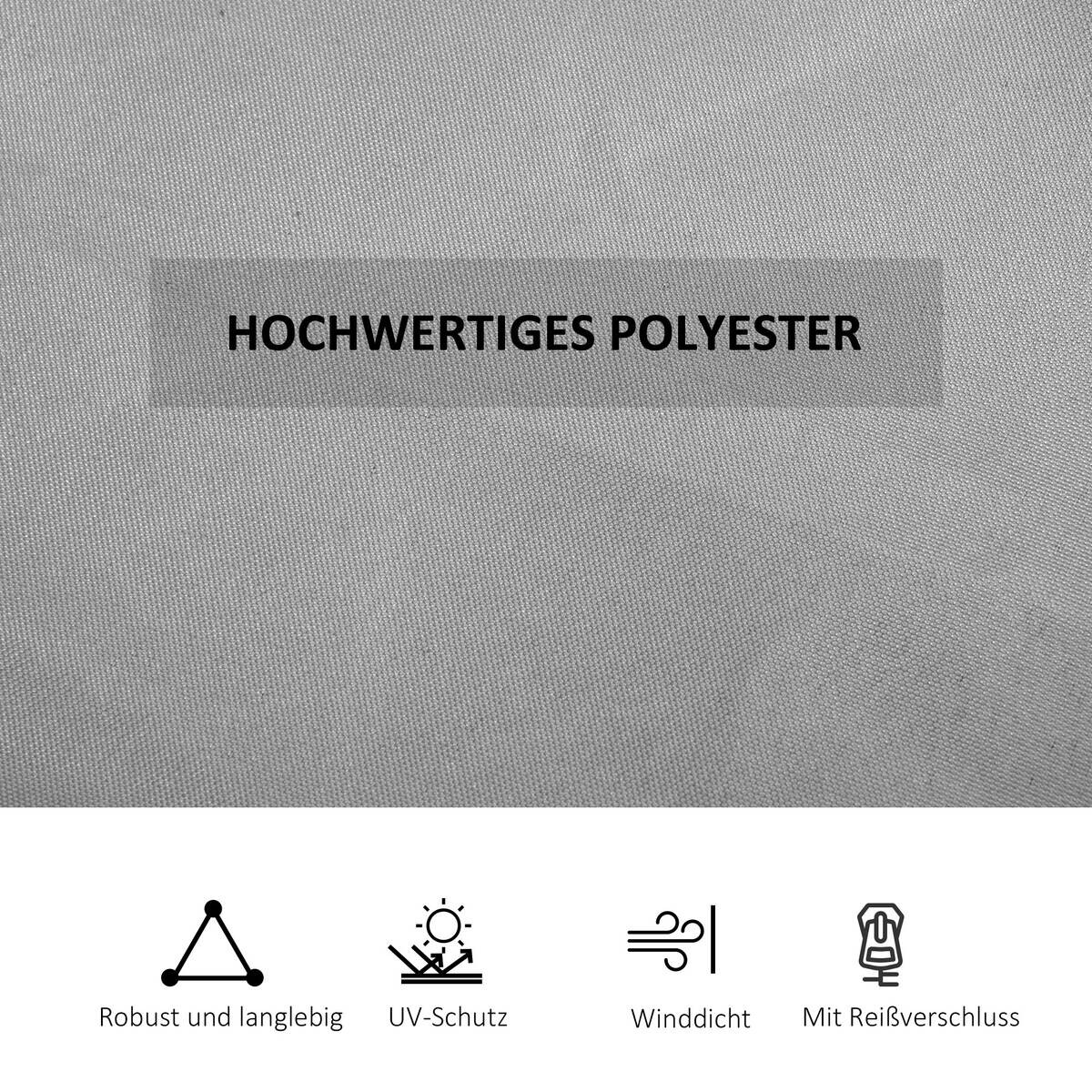 Outsunny Pavillon-Zubehör hellgrau Edelstahl H/L: ca. 302x205 cm