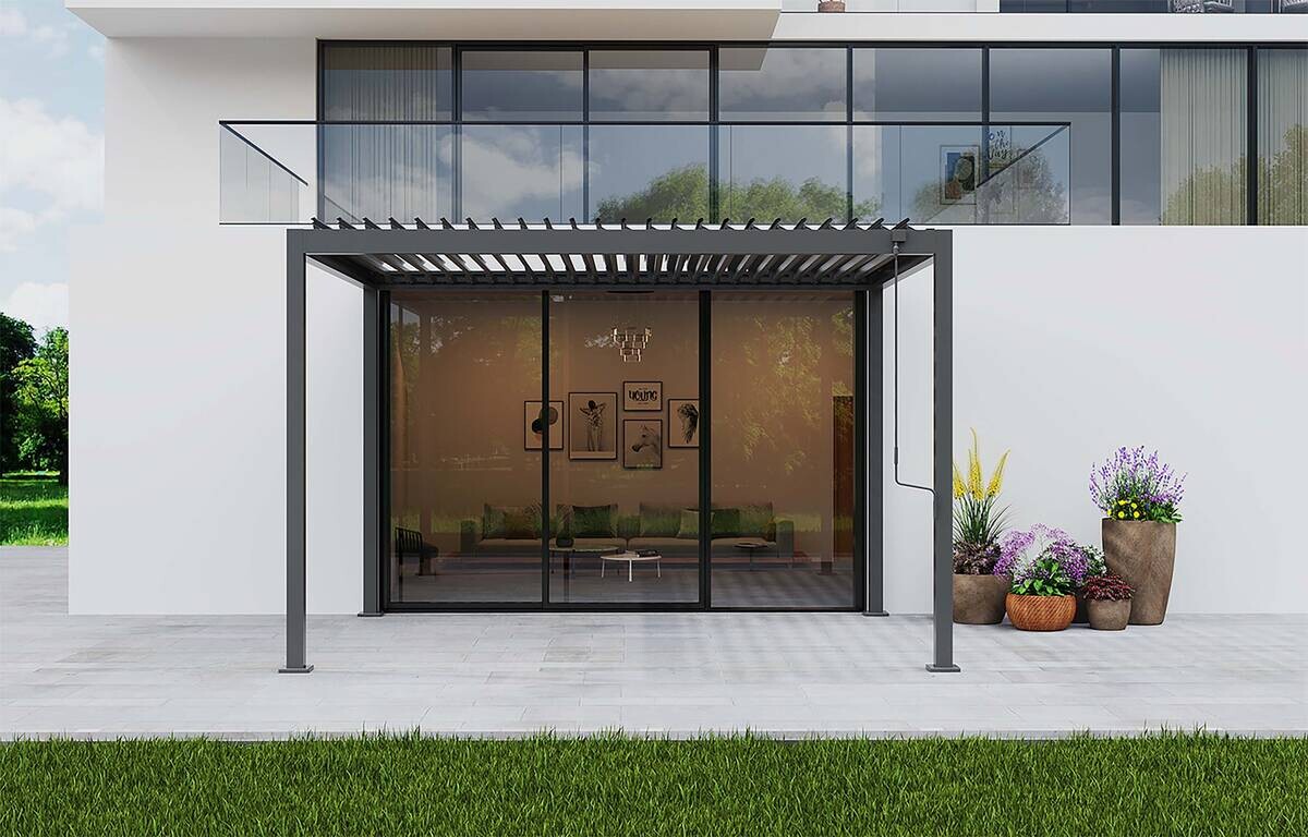 Pergola anthrazit Stahl B/H/L: ca. 296x247x359 cm