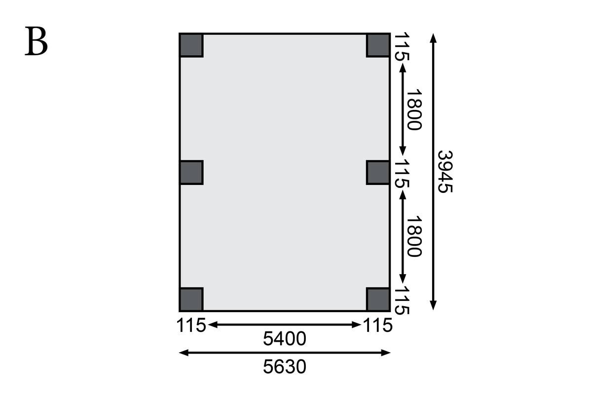 Karibu Carport Classic 1A B/H/T: ca. 598x237x480 cm