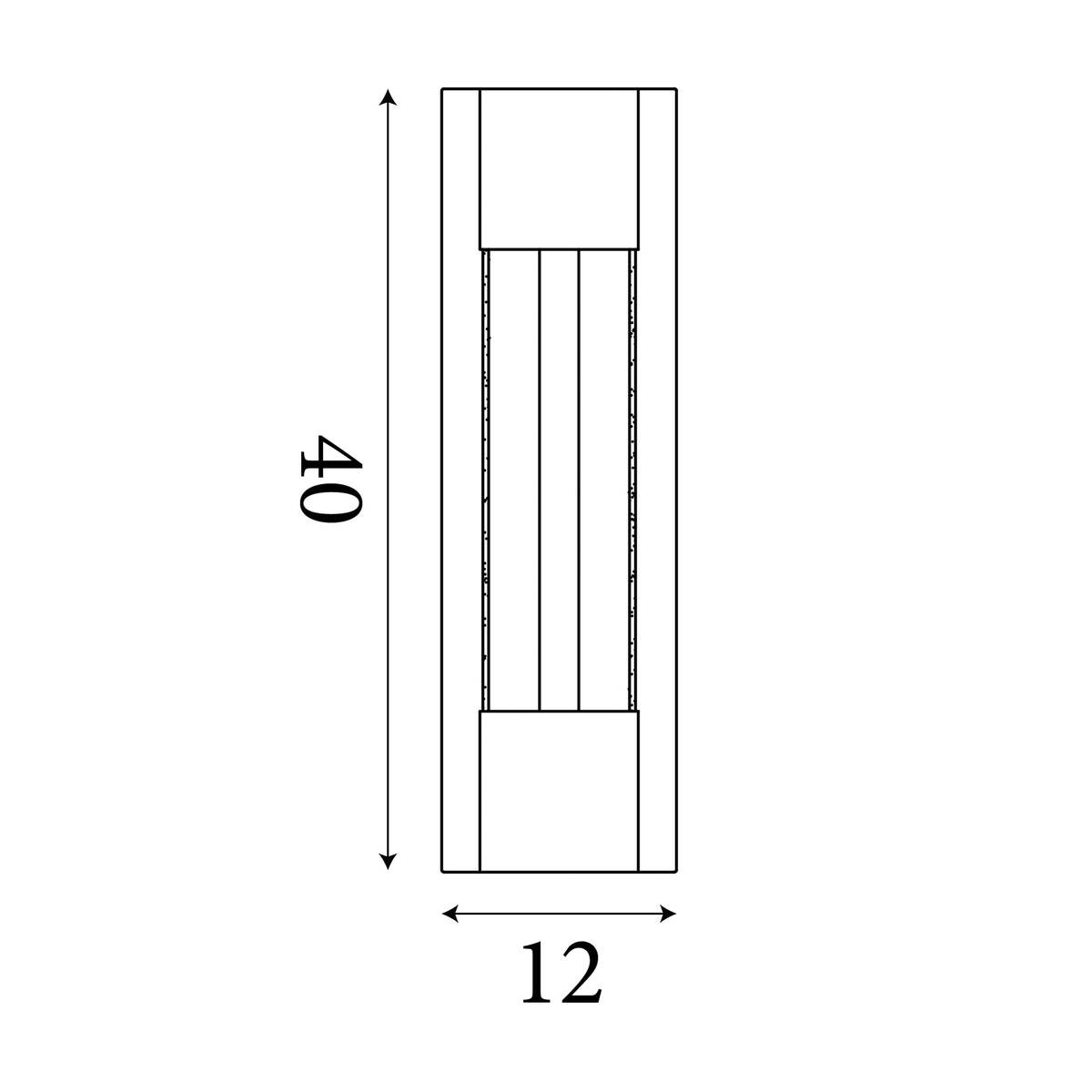 LED-Außenwandleuchte gold klar B/H/T/L: ca. 12x40x8,5x8,5 cm