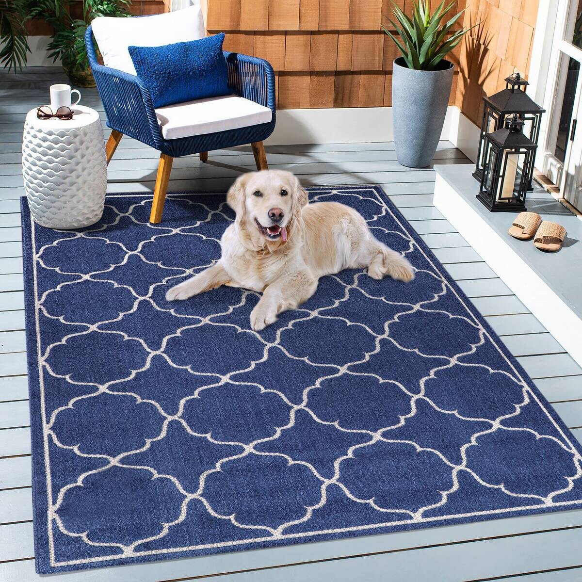 Sanat Outdoorteppich BERLIN blau B/L: ca. 120x170 cm