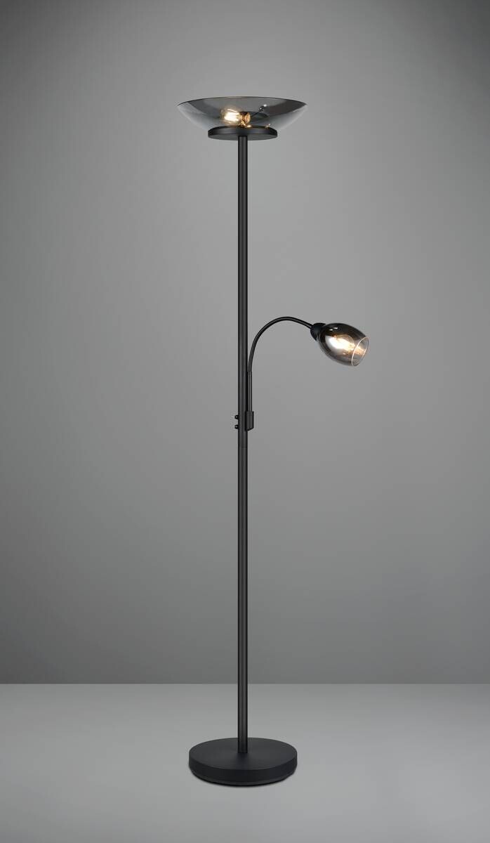 Reality Stehlampe schwarz Metall E27 2 Brennstellen