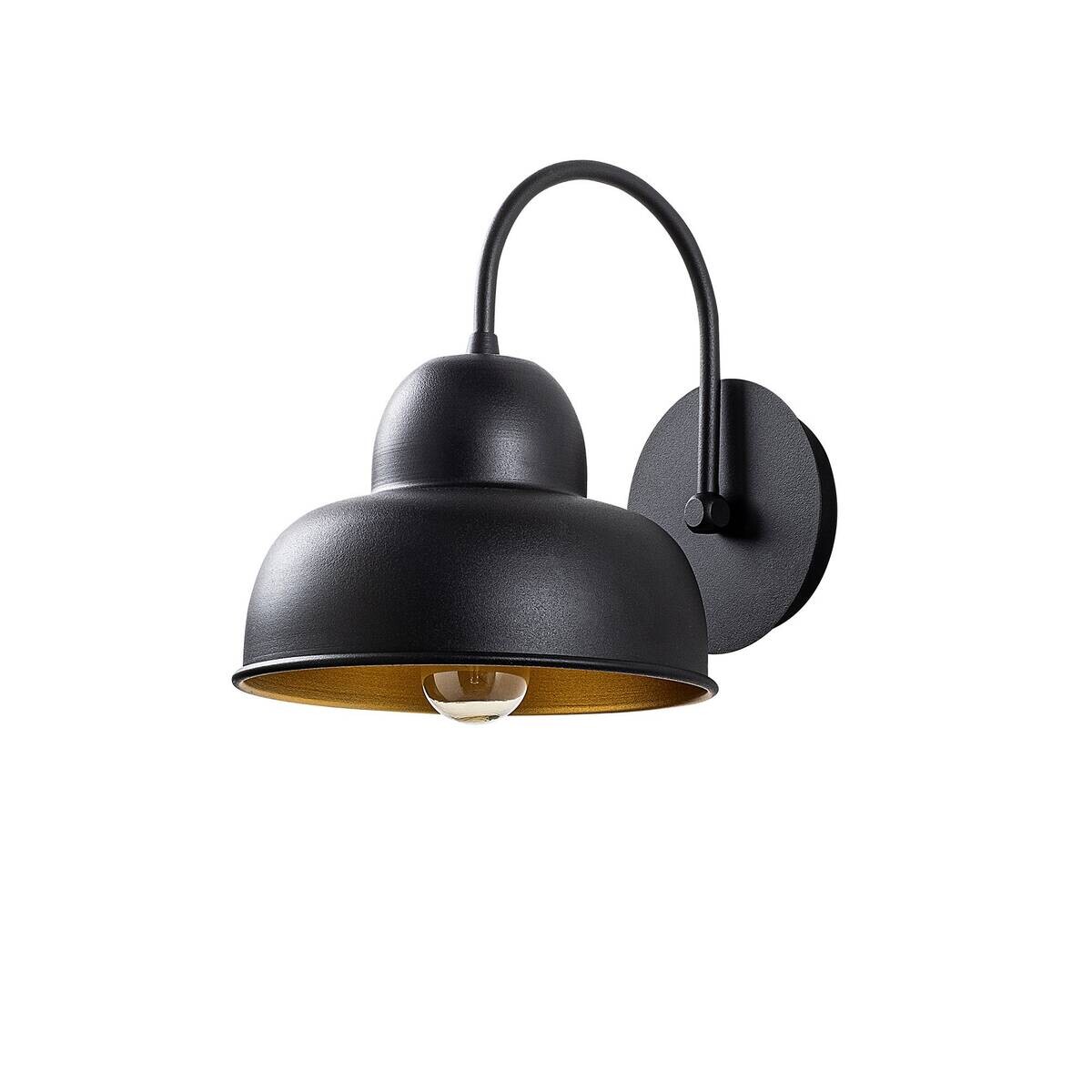 Opviq Wandleuchte Berceste schwarz Metall B/H/T/L: ca. 20x24x27x20 cm E27 1 Brennstellen