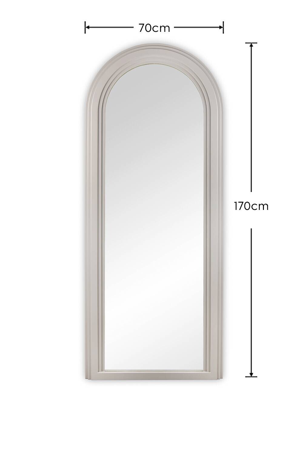 Mirrors & More Rahmenspiegel beige Antik B/H/L: ca. 3x170x70 cm