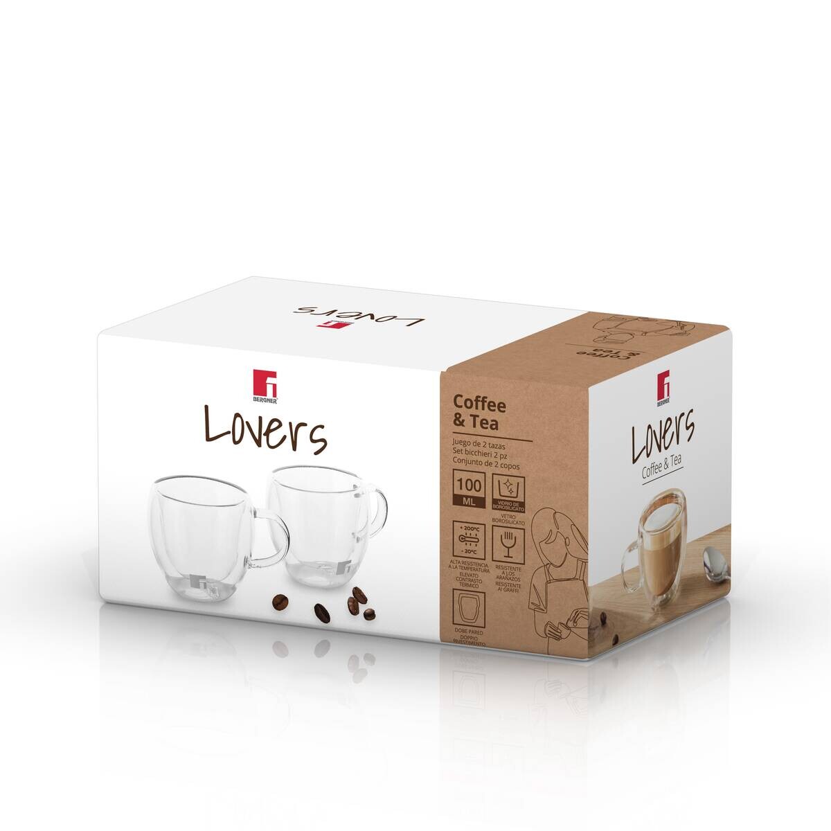 BERGNER Trinkgläserset COFFEE & TEA LOVERS transparent