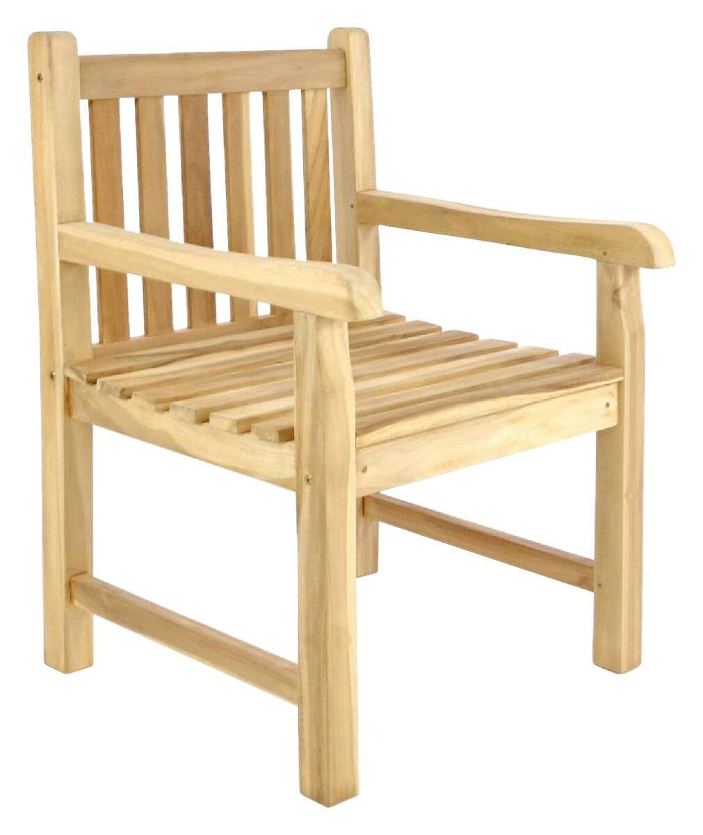 VCM Gartenstuhl natur Teakholz B/H/T: ca. 60x91x62 cm