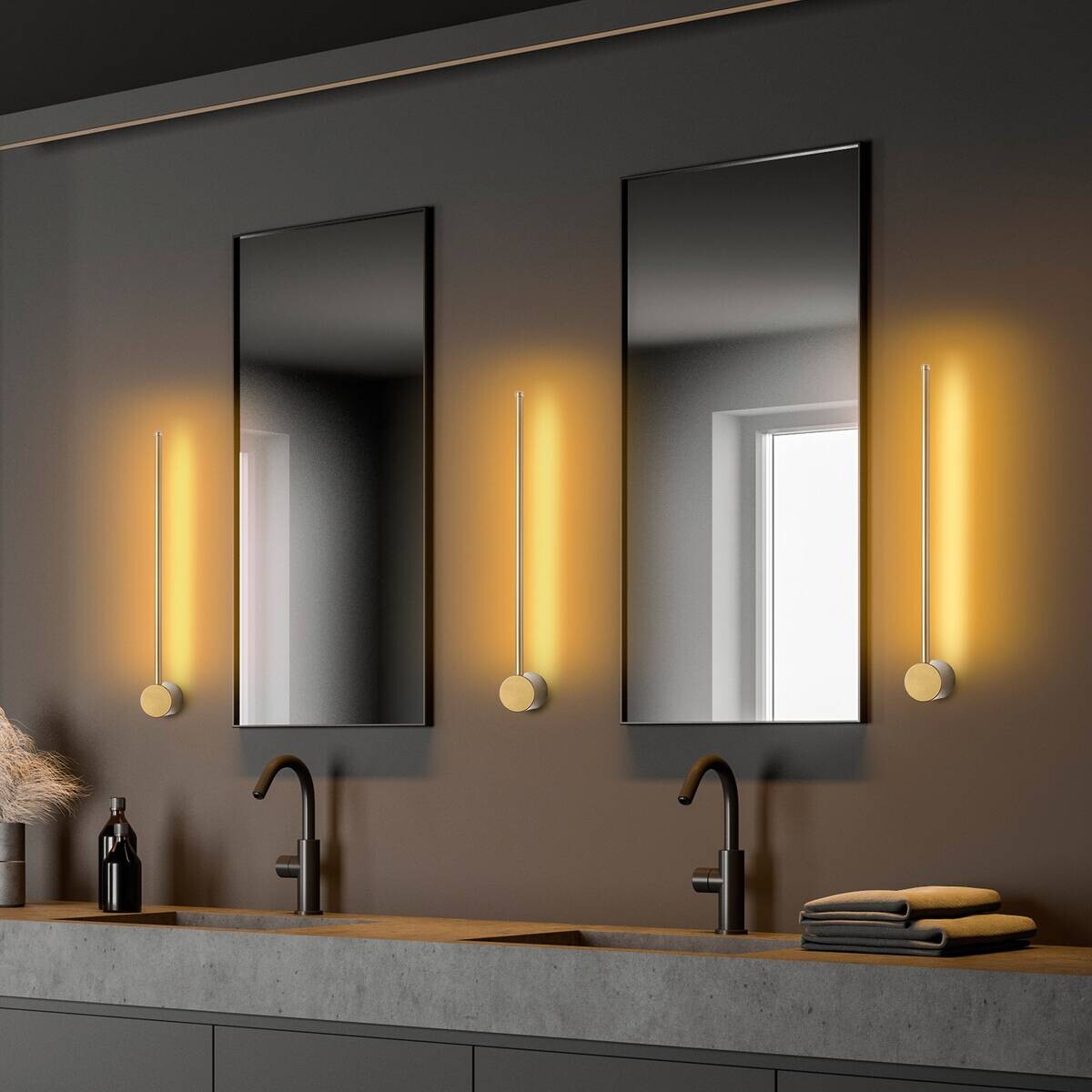 Opviq Wandleuchte gold Metall B/H/T/L: ca. 62x10x7x62 cm