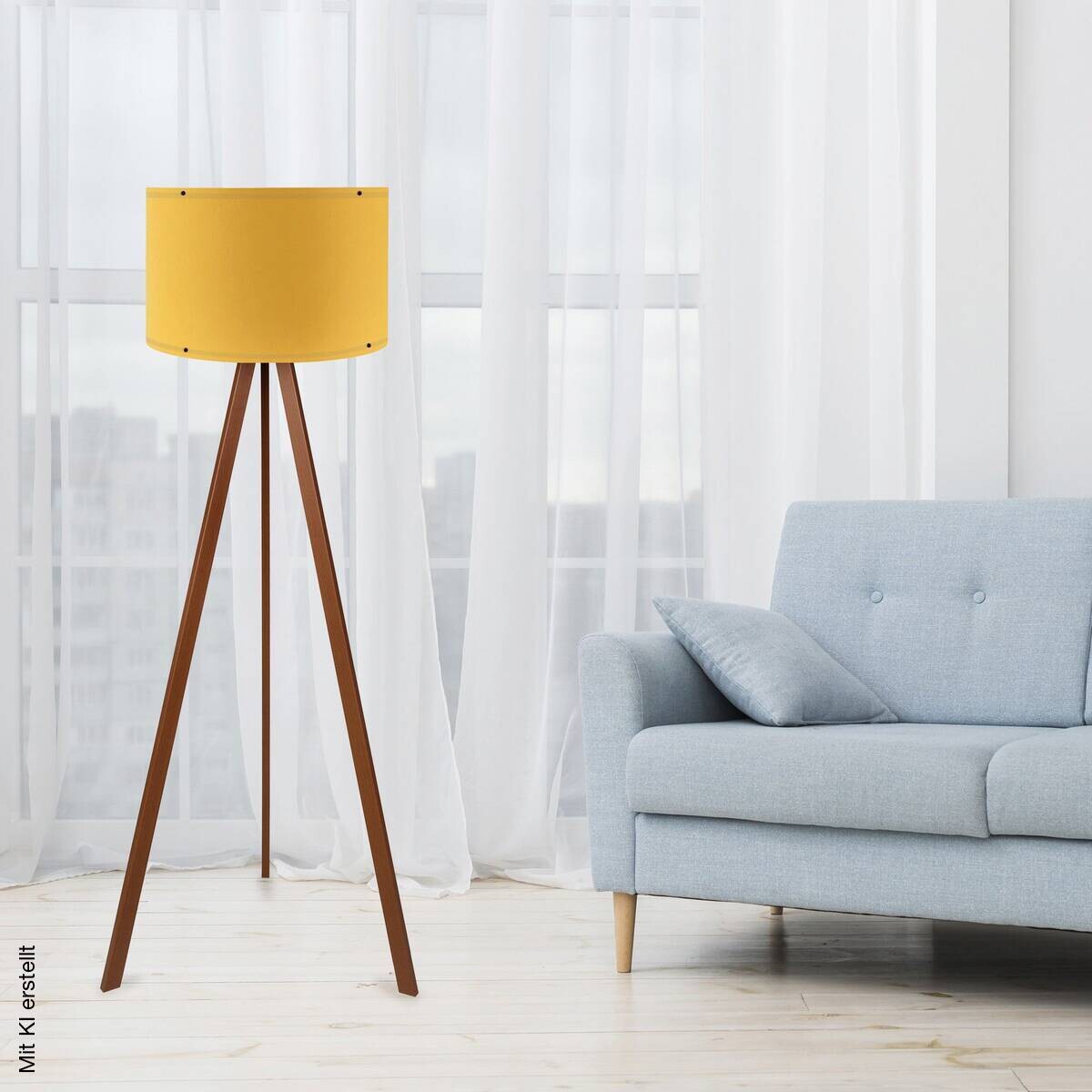 Opviq Stehlampe AYD-1565 braun gelb PVC B/H/T/L/D: ca. 38x140x38x38x38 cm E27 1 Brennstellen