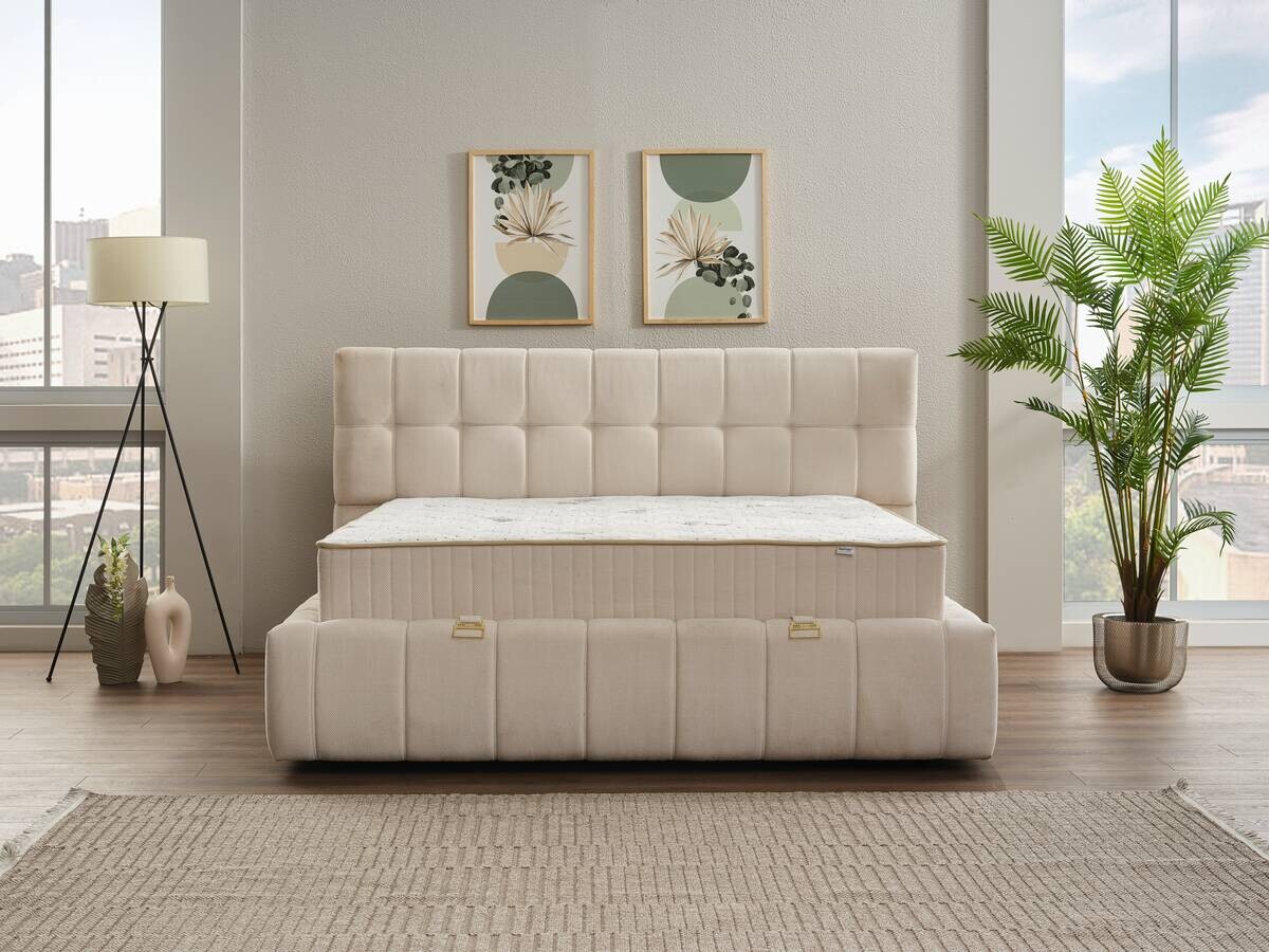 Polsterbett Rosalie beige Liegefläche B/L: ca. 180x200 cm
