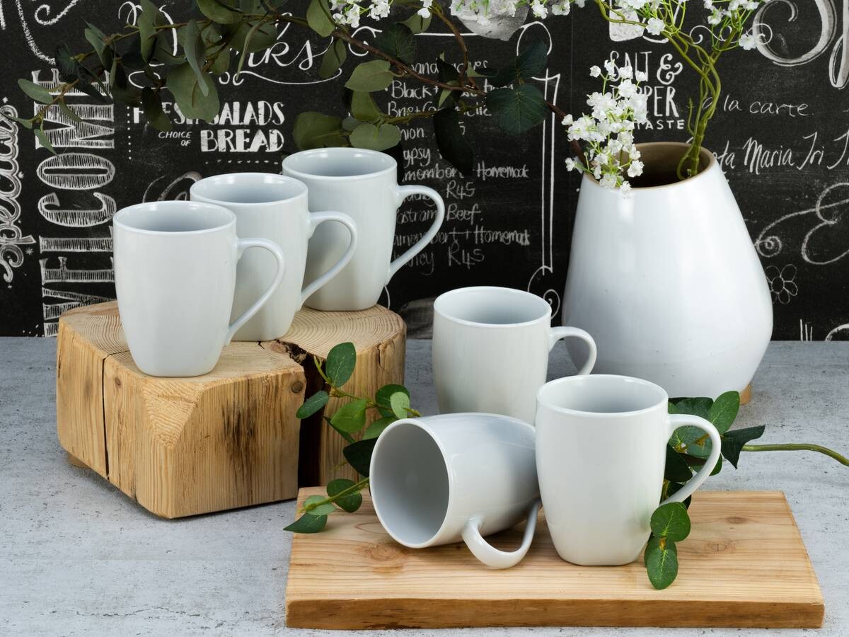 CreaTable Kaffeetassenset Square weiß Porzellan 6 tlg.