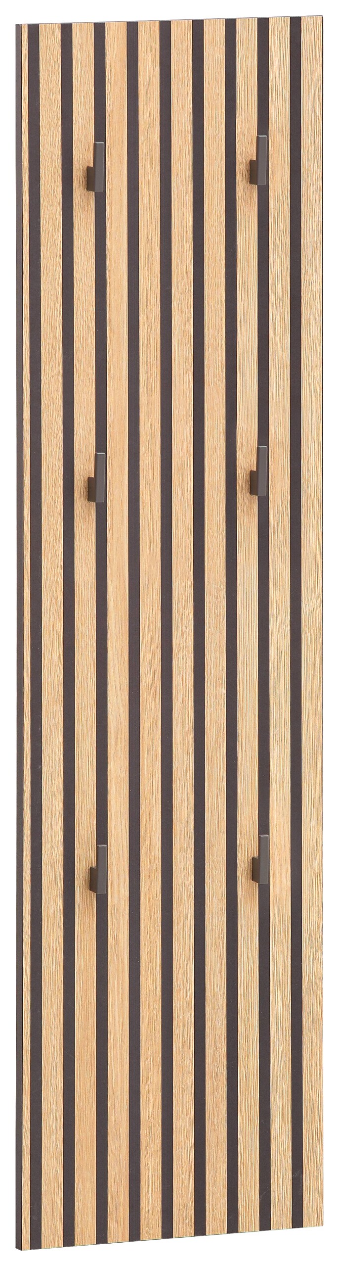 Garderobenpaneel Katta Eiche hell Nachbildung anthrazit B/H/T: ca. 24,5x109x2,6 cm