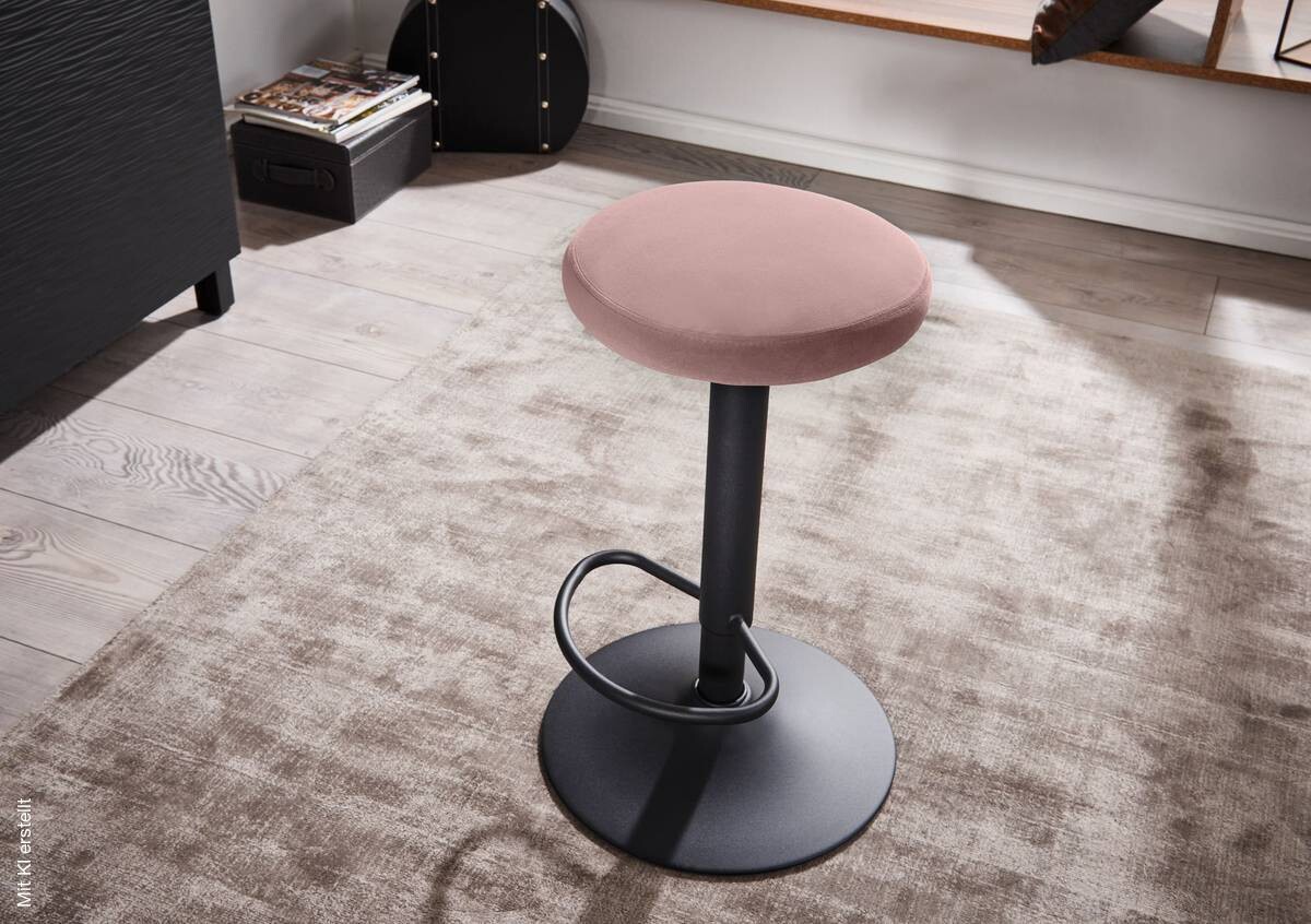 Barhocker rosa Stoff B/H/T: ca. 40x58x40 cm