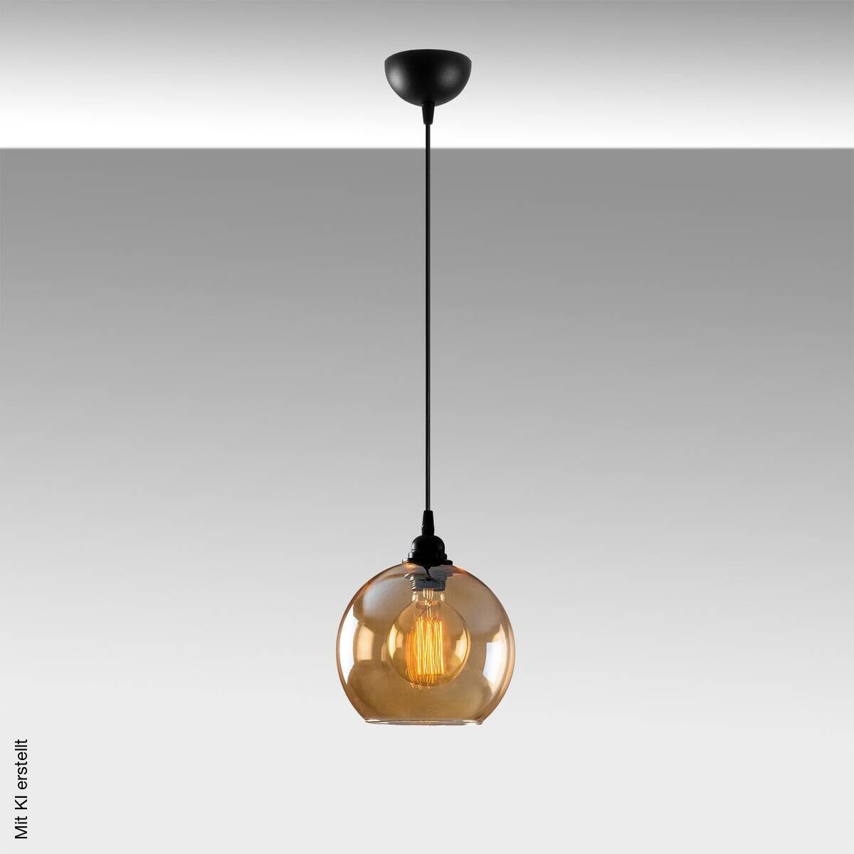 Opviq Pendelleuchte gold schwarz Glas B/H/T/L/D: ca. 20x116x20x20x20 cm E27 1 Brennstellen