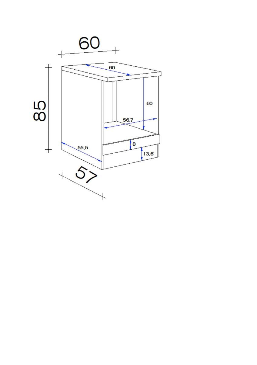 Flex-Well Herdumbauschrank Wito weiß B/H/T: ca. 60x85x60 cm