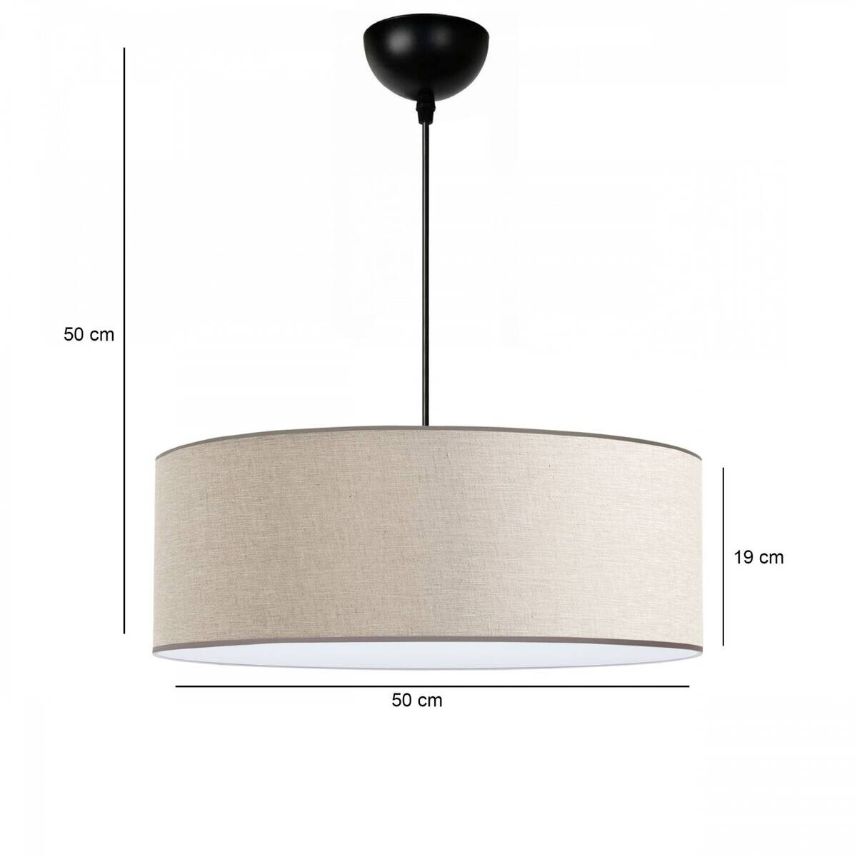 Opviq Pendelleuchte creme Stoff B/H/T/L/D: ca. 52x70x52x52x52 cm E27 1 Brennstellen