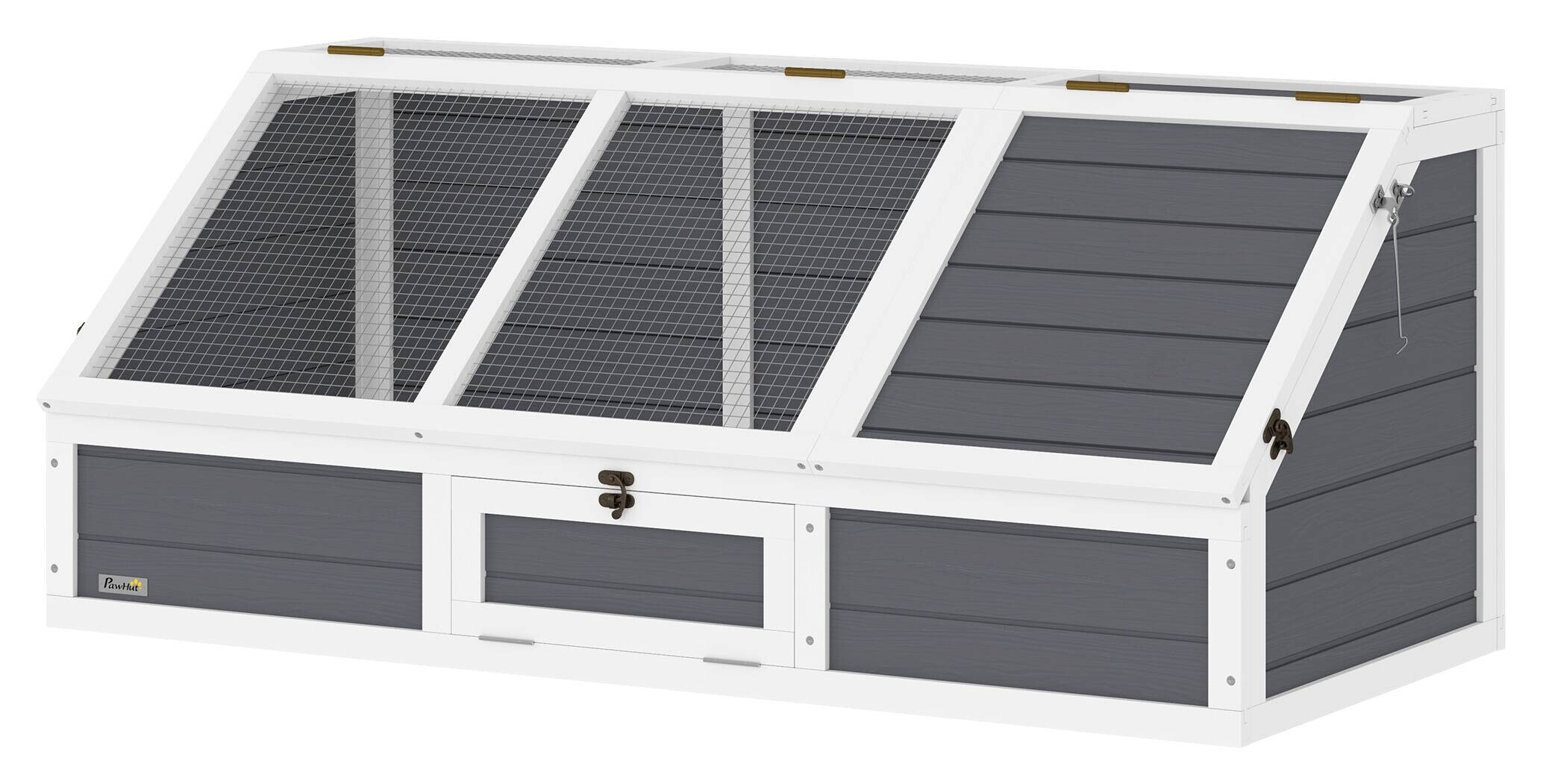 PawHut Schildkrötenhaus hellgrau Stahl B/H/L: ca. 55x50x120 cm