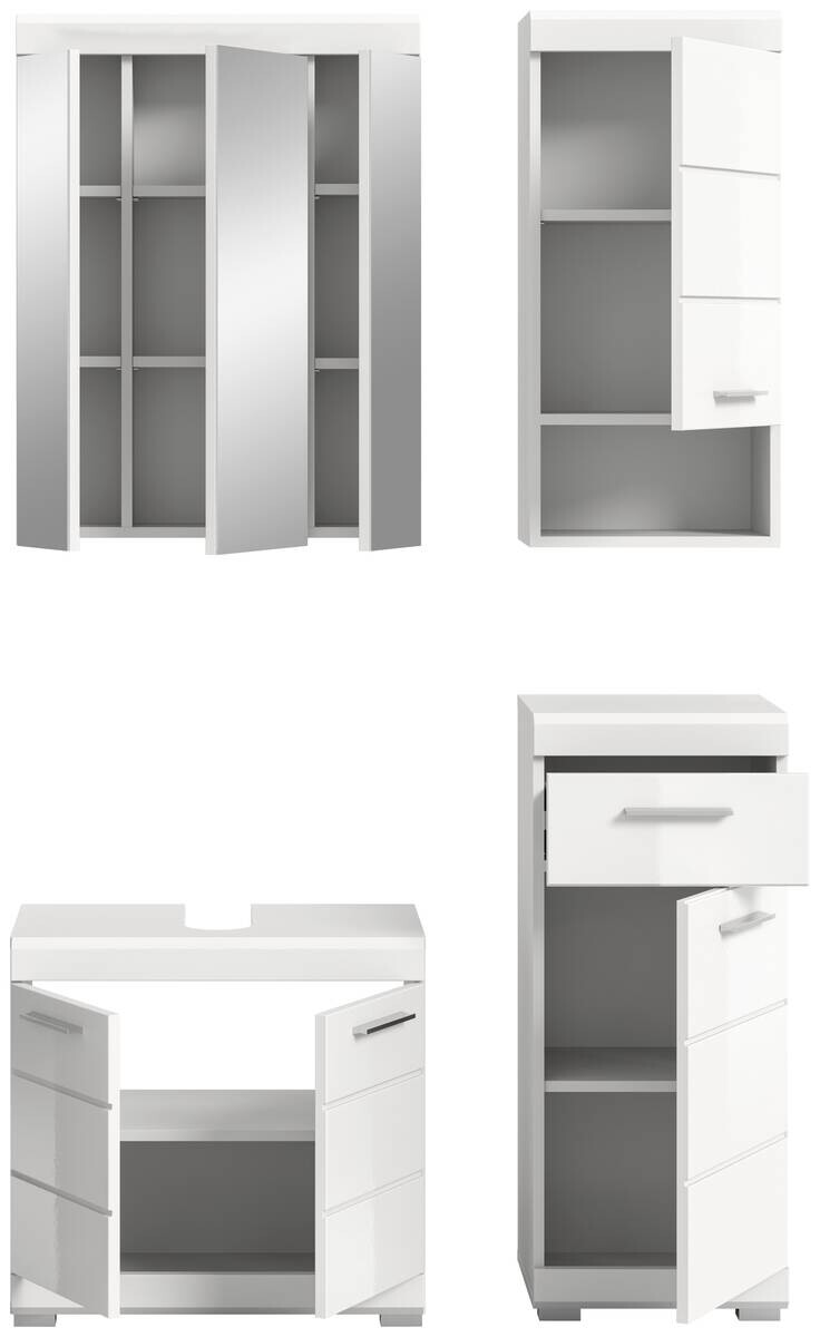 Badezimmer-Set Scout weiß weiß Hochglanz B/H/T: ca. 112x191x34 cm