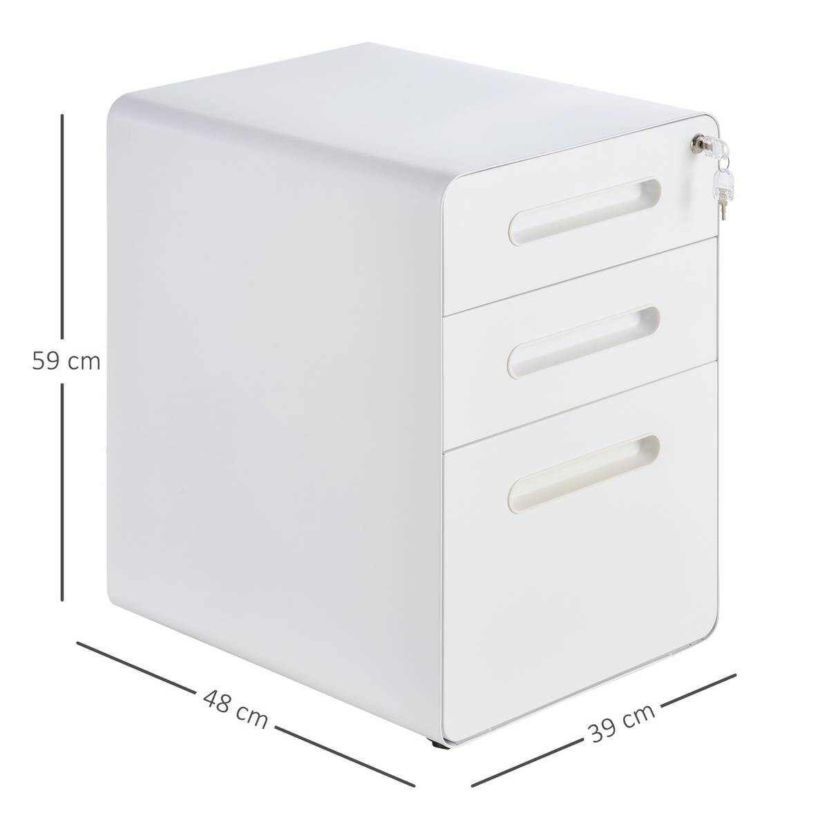 Rollcontainer 924-007WT weiß B/H/T: ca. 39x59x48 cm