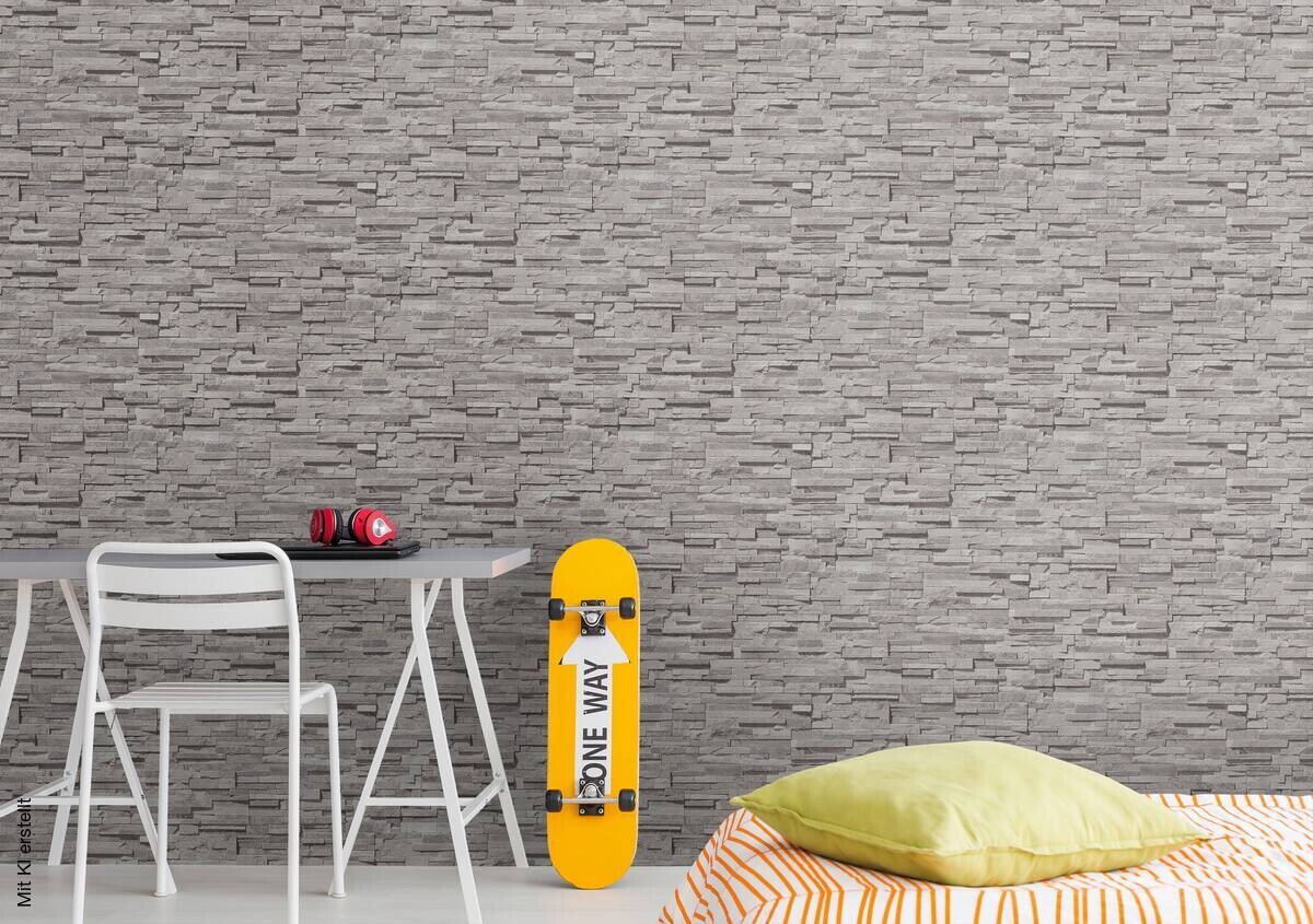 A.S.Creation Vliestapete silber beige B/H/D: ca. 53x1005x8,5 cm