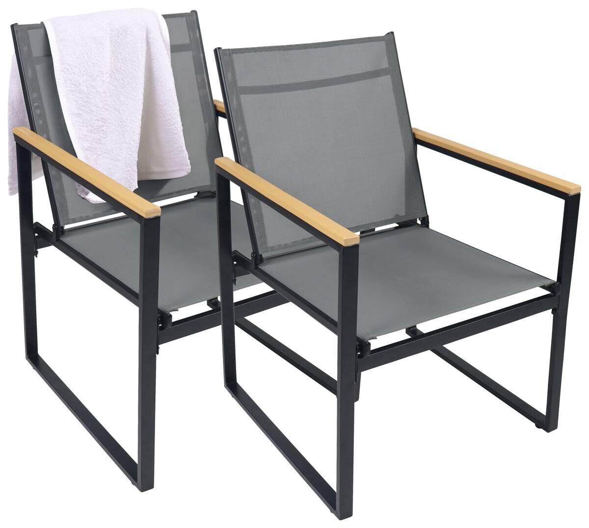VCM Gartenstuhl anthrazit Metall B/H/L: ca. 54x83x65 cm