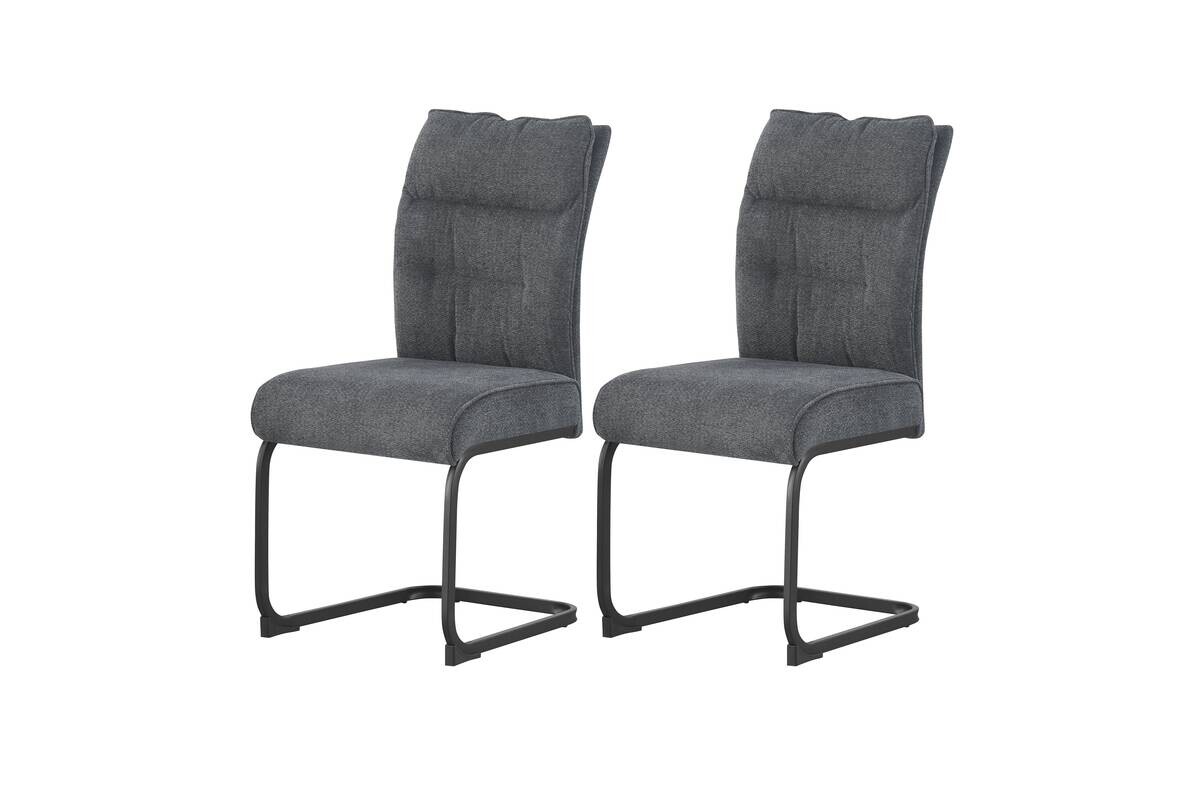 Schwingstuhl FRIEDA, 2er Set anthrazit schwarz B/H/T: ca. 47x94x61 cm