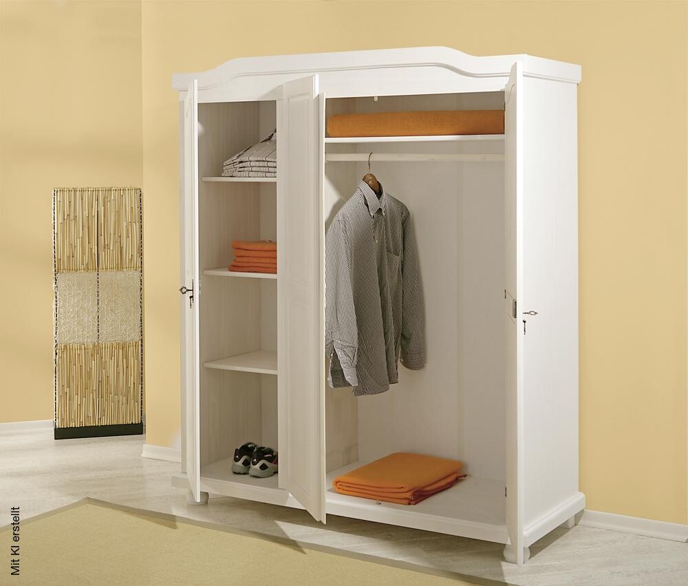 Kleiderschrank Bastian weiß B/H/T: ca. 150x180x56 cm