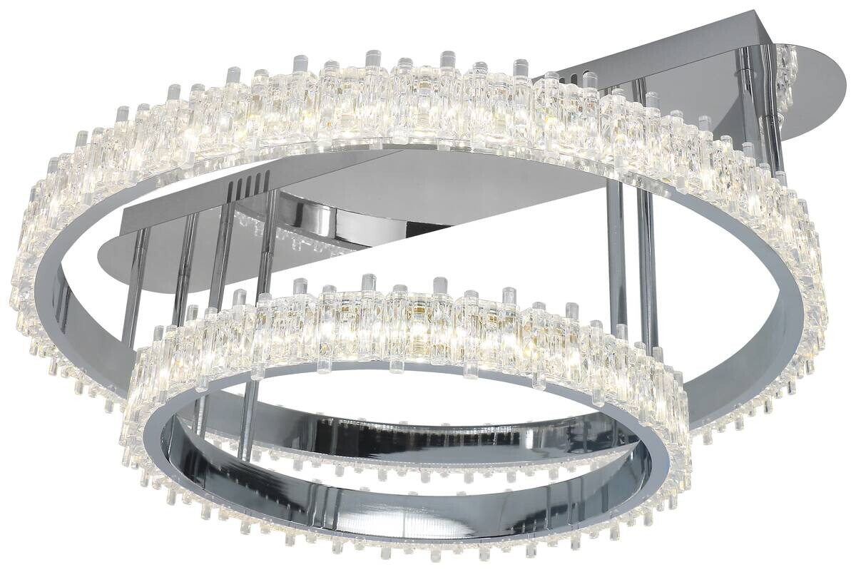POCOline LED-Deckenleuchte Aurora Chrom Metall Acryl B/H/L: ca. 61x28,5x68 cm