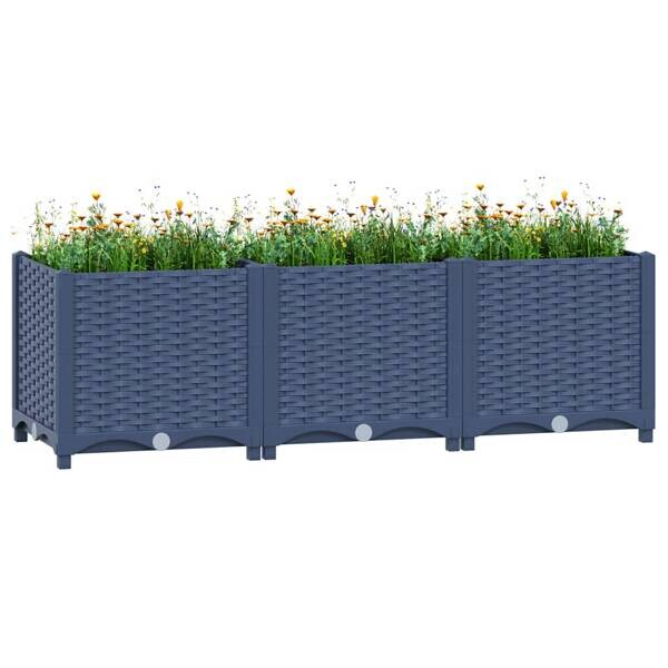 Hochbeet grau Polypropylen B/H/L: ca. 40x38x120 cm
