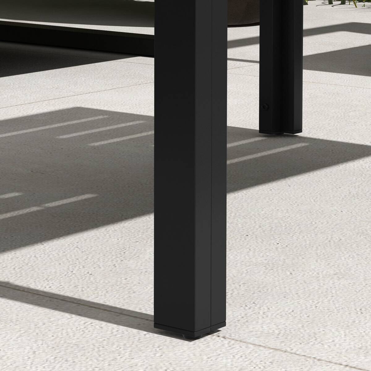 Outsunny Balkontisch schwarz Stahl B/H/L: ca. 61x46x101,5 cm
