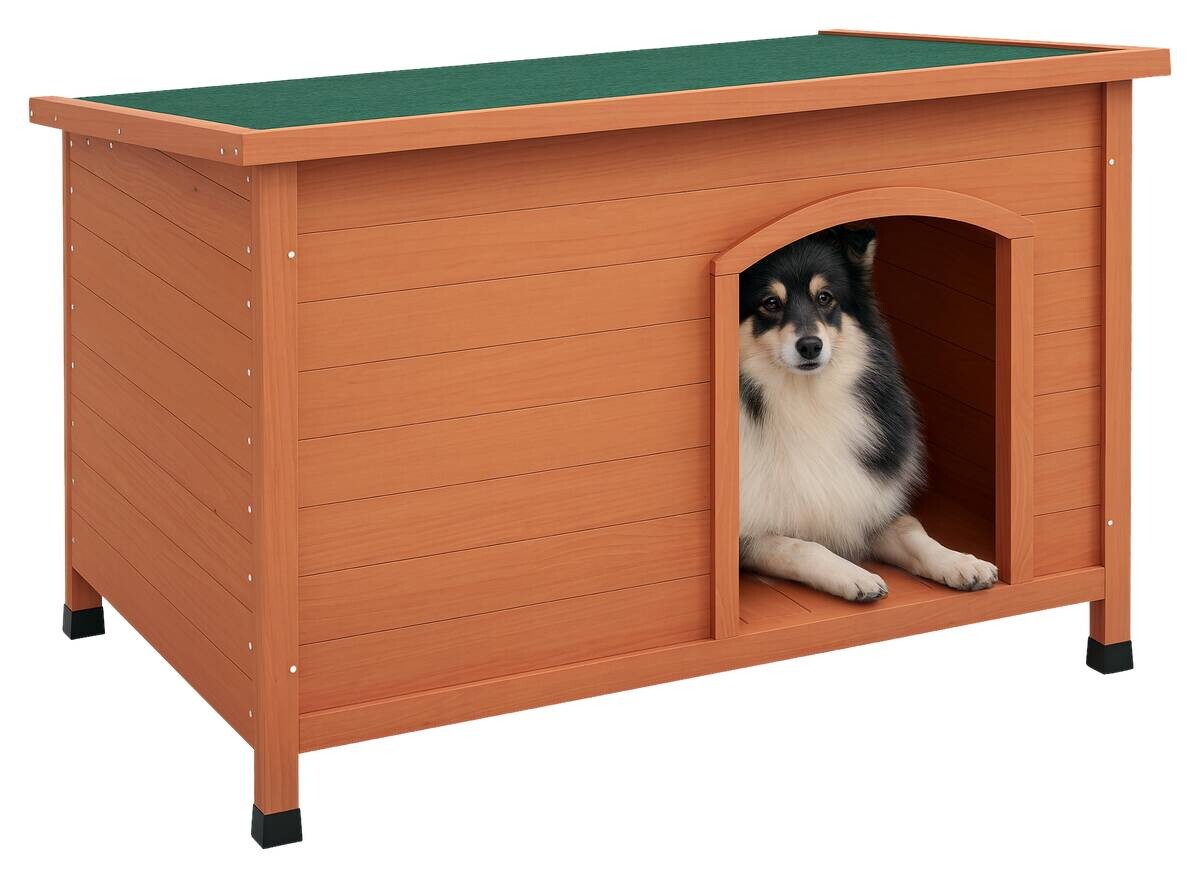 PawHut Hundehütte orange Holz B/H/L: ca. 65,5x68x100 cm