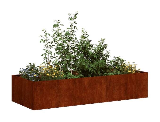 vidaXL Pflanzkübel braun Stahl B/H/L: ca. 80x40x200 cm