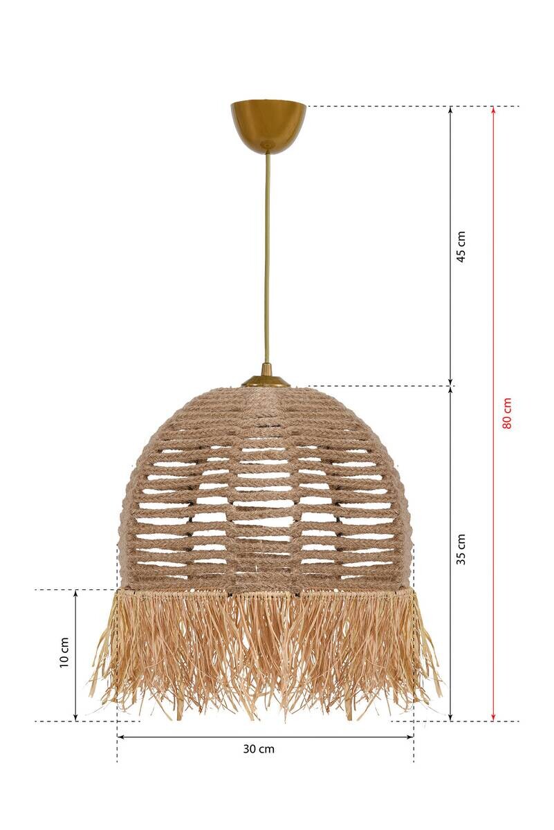Opviq Pendelleuchte creme Baumwolle B/H/T/L/D: ca. 30x80x30x30x30 cm E27 1 Brennstellen