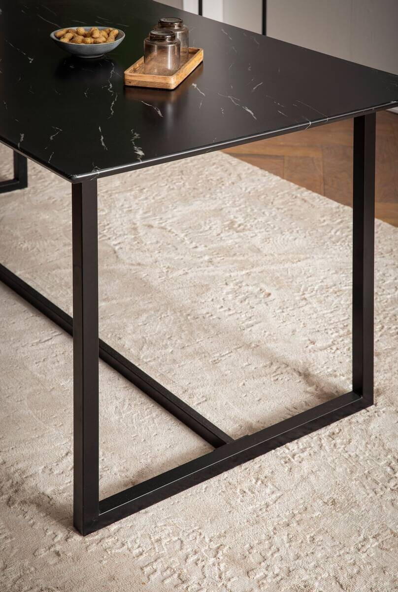 Esstisch Marmoroptik Optik schwarz B/H/T: ca. 180x76x90 cm
