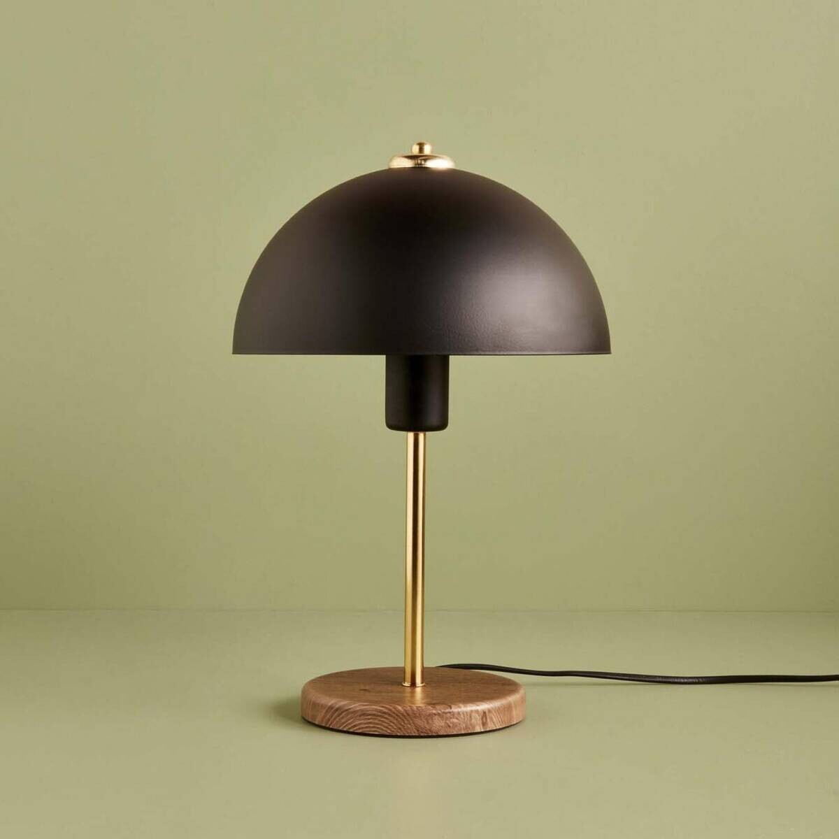 Opviq Tischleuchte gold schwarz Metall MDF B/H/L: ca. 23x35x23 cm E27 1 Brennstellen
