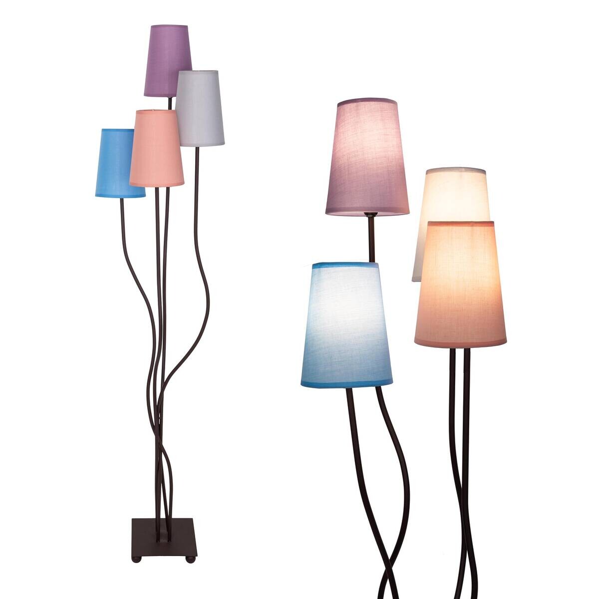 Näve Leuchten Stehlampe 2040962 multicolor Textil Metall B/H/T: ca. 34x138x43 cm 4 Brennstellen