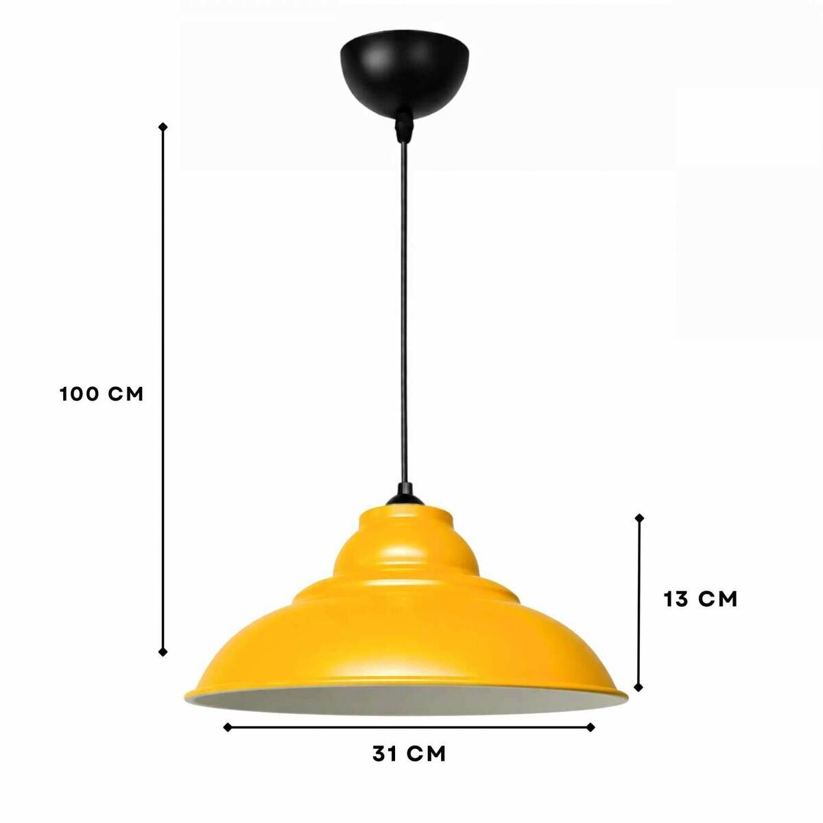 Opviq Pendelleuchte gelb B/H/T: ca. 31x100x31 cm E27 1 Brennstellen